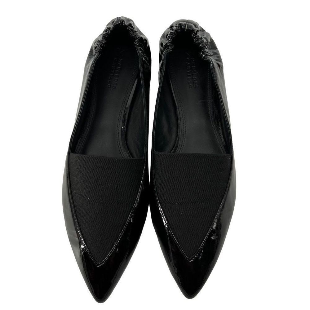 Mercedes Castillo Black Shiny Pointed Toe Flats Womens 9